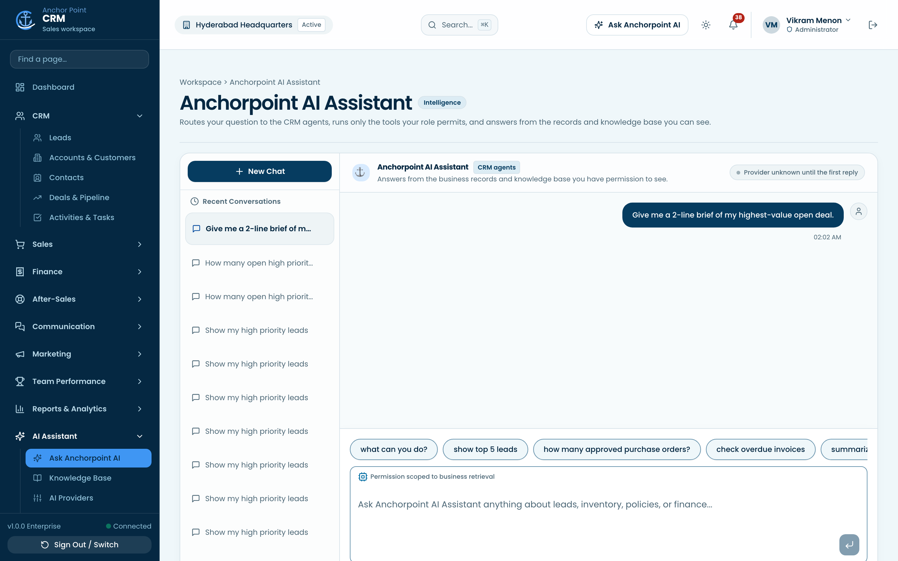 Anchorpoint AI chat